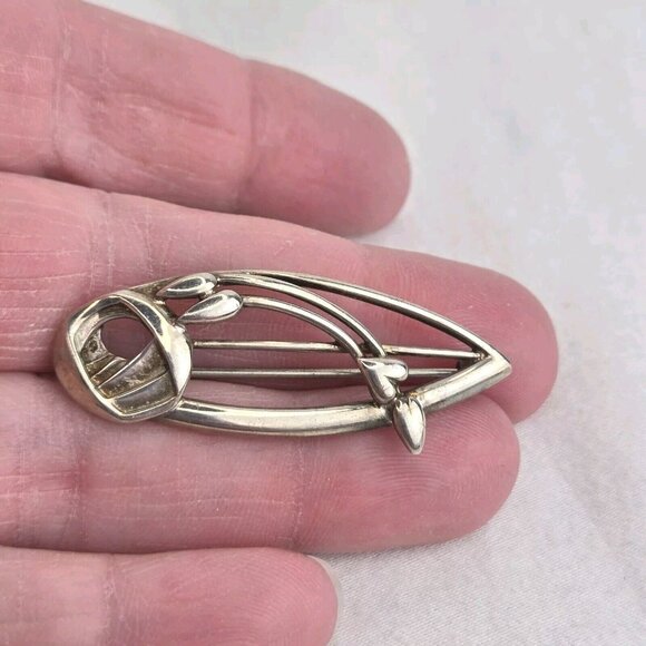 Sterling Silver Scottish Ola Gorie‎ Mackintosh Style Brooch 925 Vintage Flower - Picture 2 of 7